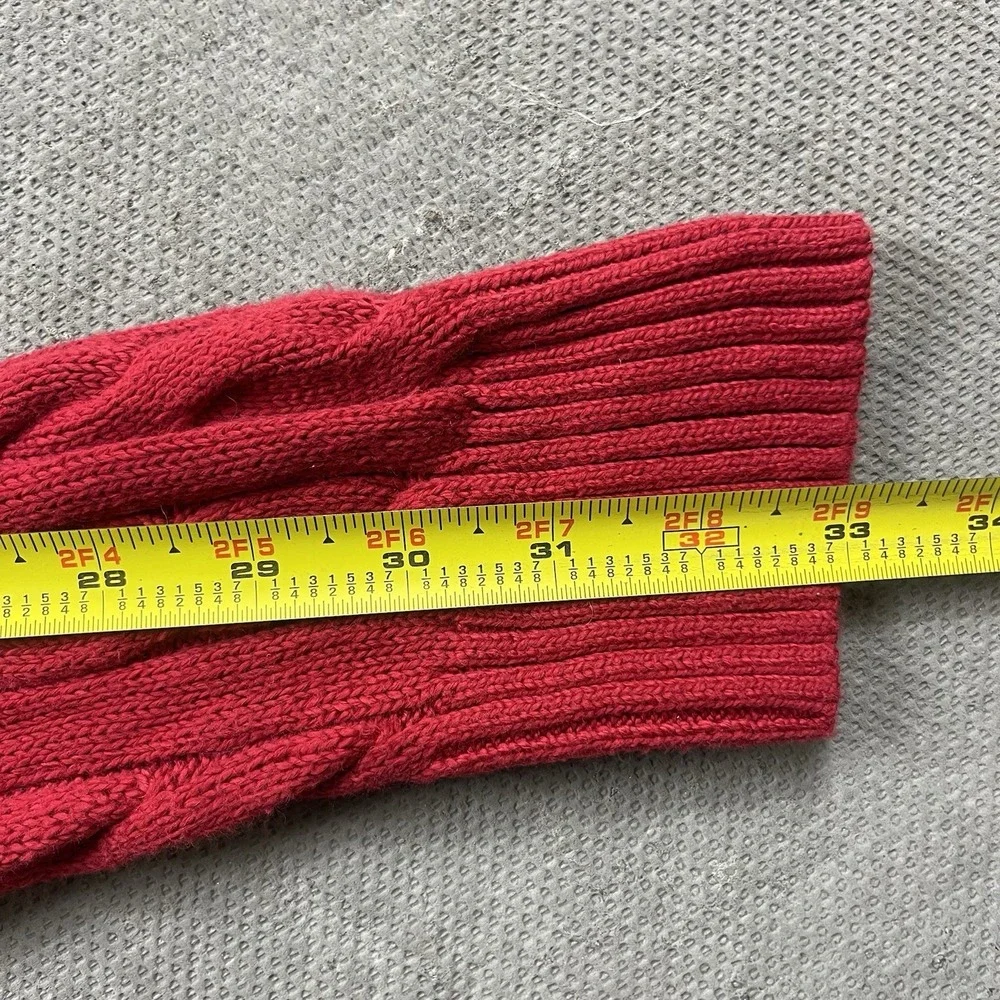 Polo Ralph Lauren Sweater Mens Large Red Cableknit Pullover Crewneck Preppy